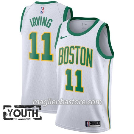 Maglia NBA Boston Celtics Kyrie Irving 11 2018-19 Nike City Edition Bianco Swingman - Bambino